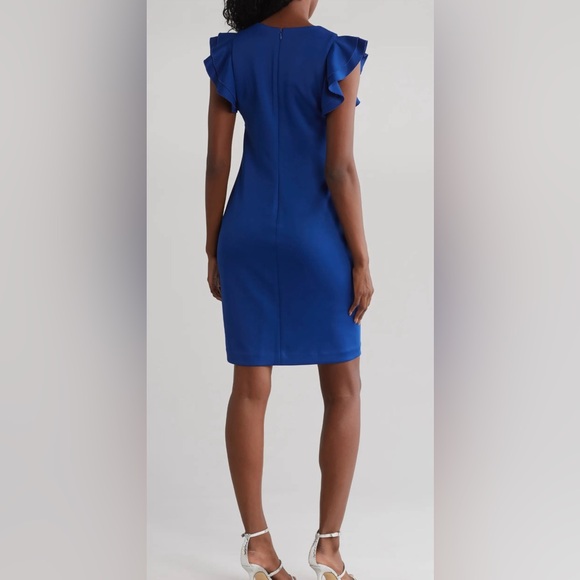 Tommy Hilfiger Flutter Sleeve Sheath Dress Sz 8 - Picture 2 of 6